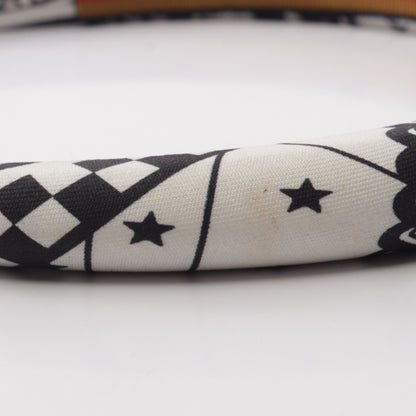 Sangles en Zigzag Bandana カチューシャ シルク ブラック ホワイト エルメス