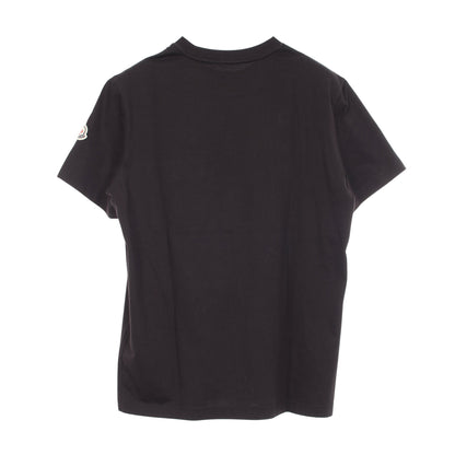 ポケット付き クルーネック 半袖Tシャツ コットン ブラック モンクレール