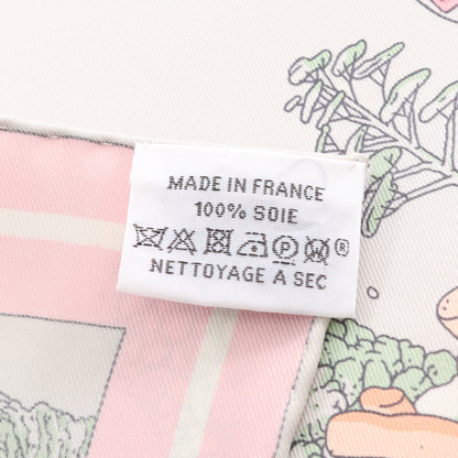 カレ70 Ex-Libris Atlantis スカーフ シルク ライトグレー ライトピンク マルチカラー エルメス 財布・小物 HERMES