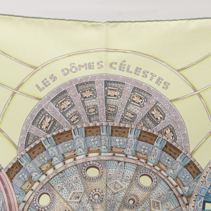 カレ90 LES DOMES CELESTES スカーフ シルク ライトグリーン ブルー マルチカラー エルメス