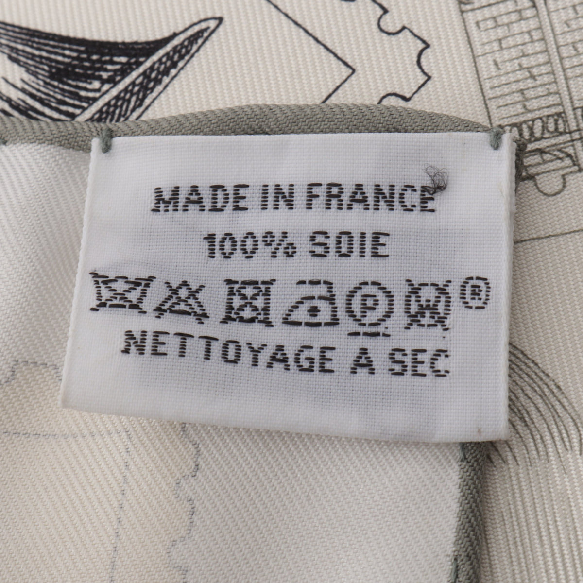 カレ90 Le Philatéliste du Faubourg スカーフ シルク オフホワイト ライトグレー エルメス
