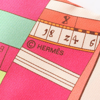 ツイリー Astrologie Nouvelle リボン スカーフ シルク ピンク マルチカラー エルメス 財布・小物 HERMES