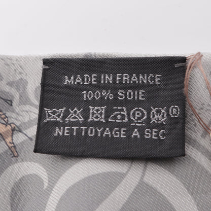 ツイリー EX-LIBRIS LES PARISIENNE リボン スカーフ シルク ライトグレー マルチカラー エルメス