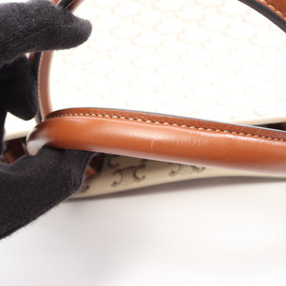 ミディアム バーティカル カバ トリオンフ 2WAY ハンドバッグ トートバッグ PVC レザー アイボリー ブラウン セリーヌ