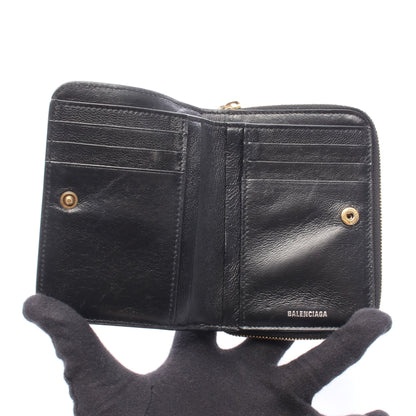 二つ折財布 二つ折り財布 レザー ブラック バレンシアガ