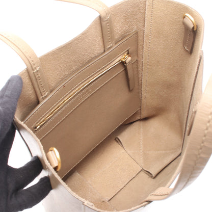 バーティカル スモール カバ 2WAY ハンドバッグ トートバッグ レザー グレーベージュ セリーヌ