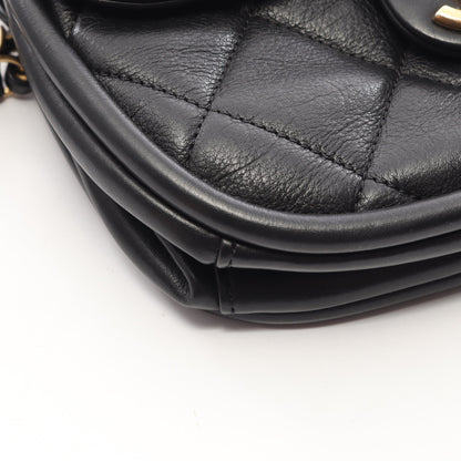 マトラッセ 2WAY チェーンショルダーバッグ ラムスキン ブラック ゴールド金具 シャネル