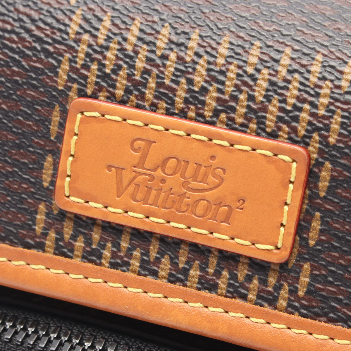 LOUIS VUITTON × NIGO アマゾン メッセンジャー ダミエエベヌジャイアント モノグラム ショルダーバッグ PVC レザー ブラウン ブラック ルイヴィトン