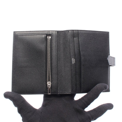 ベアンコンパクト 二つ折り財布 ヴォーマダム ブラック ブラック金具 K刻印 エルメス