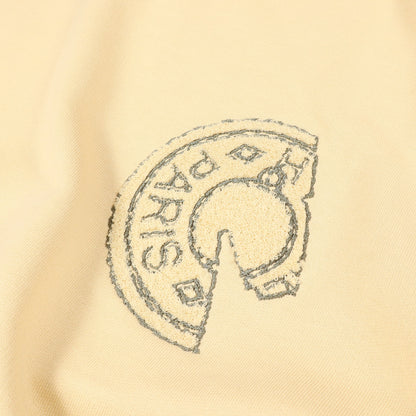 ラウンドネック クルー ド セル 半袖Tシャツ コットン ライトイエロー エルメス