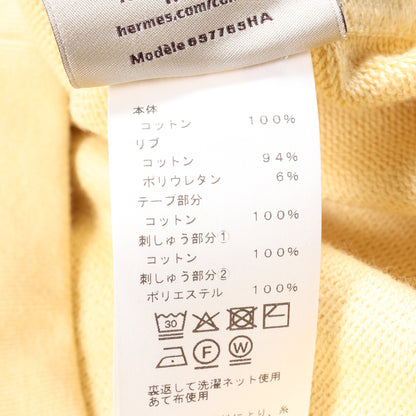 ラウンドネック クルー ド セル 半袖Tシャツ コットン ライトイエロー エルメス
