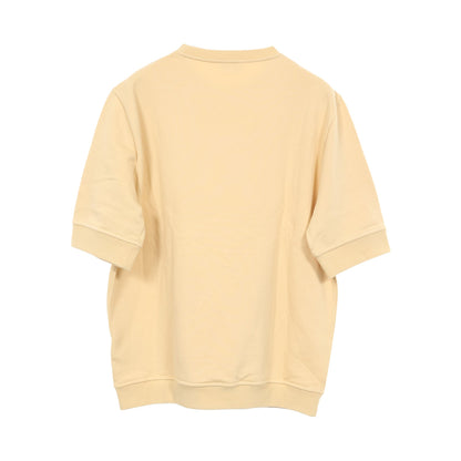 ラウンドネック クルー ド セル 半袖Tシャツ コットン ライトイエロー エルメス