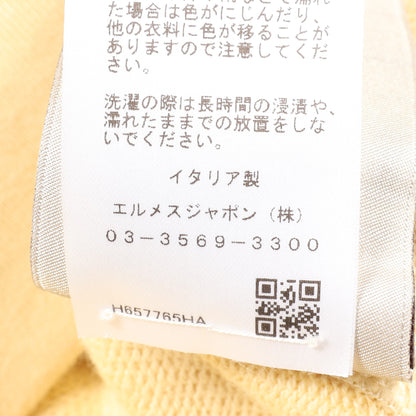 ラウンドネック クルー ド セル 半袖Tシャツ コットン ライトイエロー エルメス