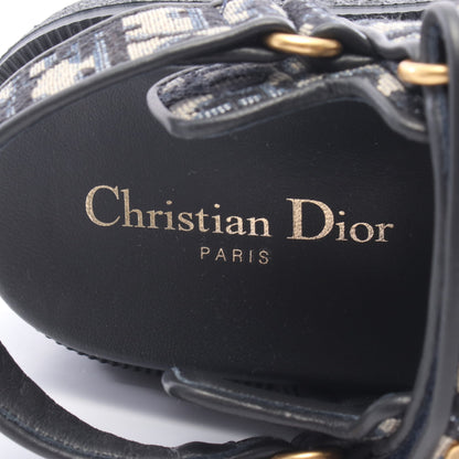Dioract ディオールアクト オブリーク サンダル キャンバス レザー ネイビー ベージュ クリスチャンディオール
