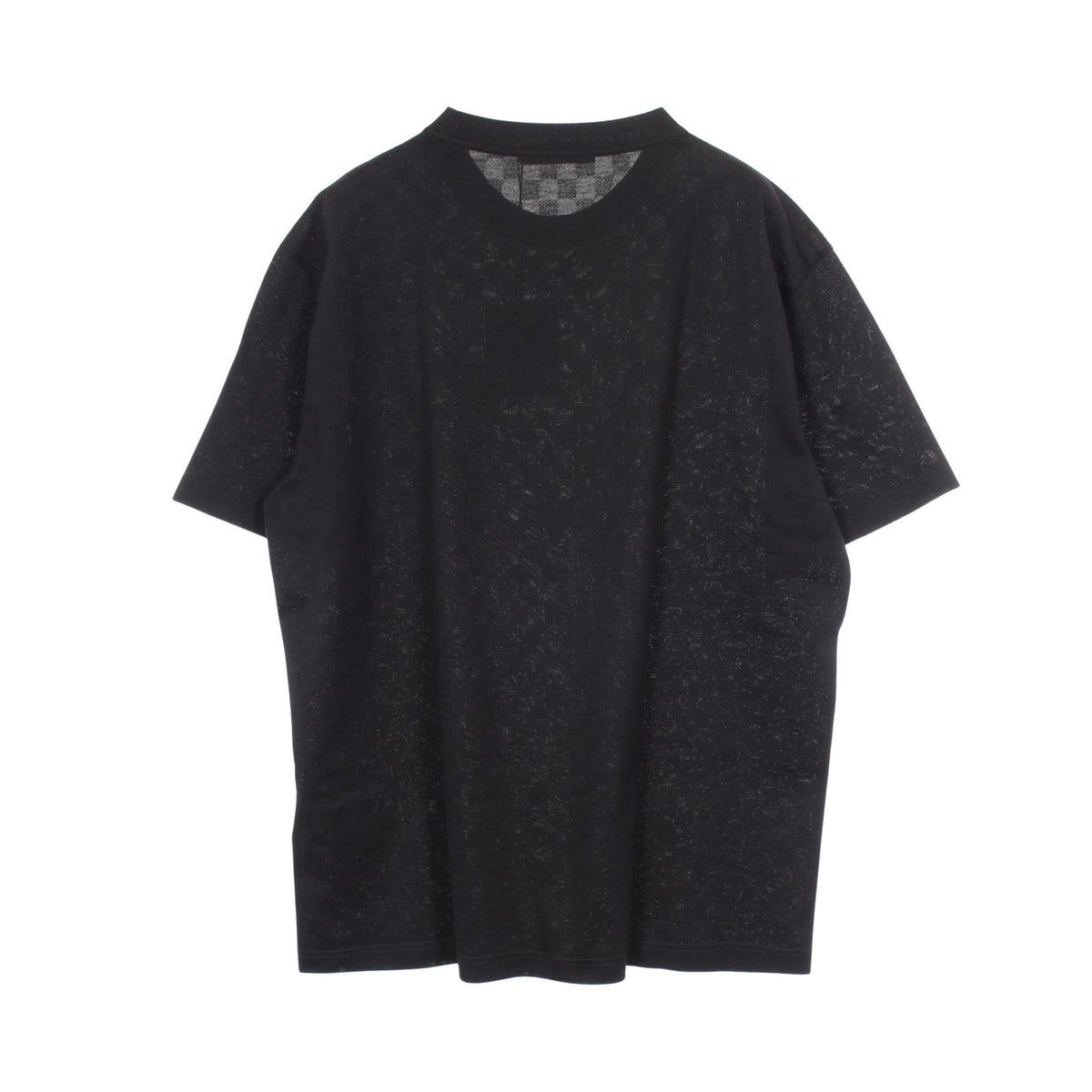ダミエ ロゴ刺繍 半袖Tシャツ コットン ブラック ルイヴィトン
