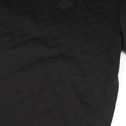 ダミエ ロゴ刺繍 半袖Tシャツ コットン ブラック ルイヴィトン