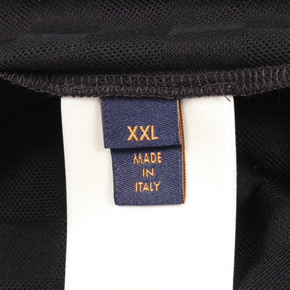 ダミエ ロゴ刺繍 半袖Tシャツ コットン ブラック ルイヴィトン