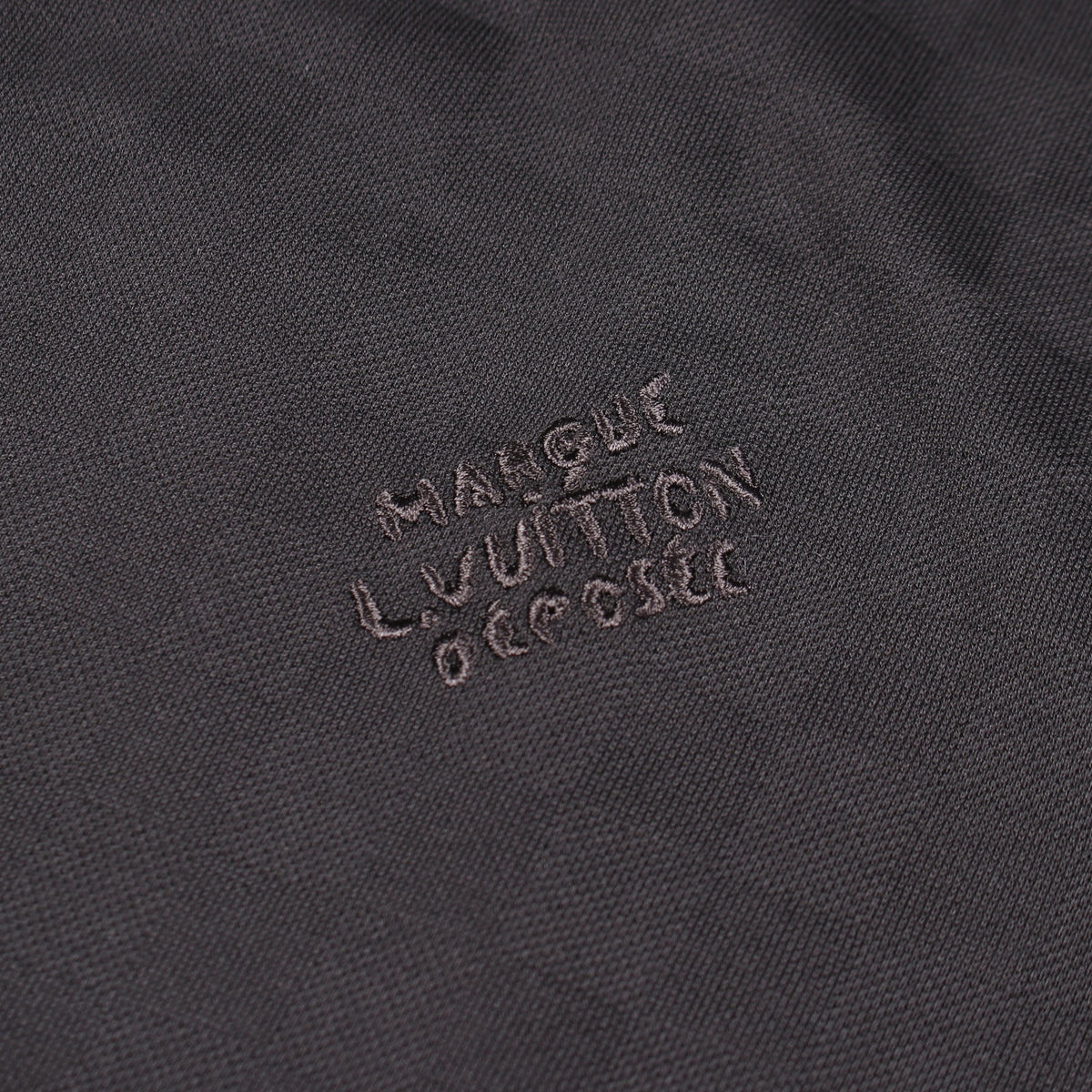 ダミエ ロゴ刺繍 半袖Tシャツ コットン ブラック ルイヴィトン