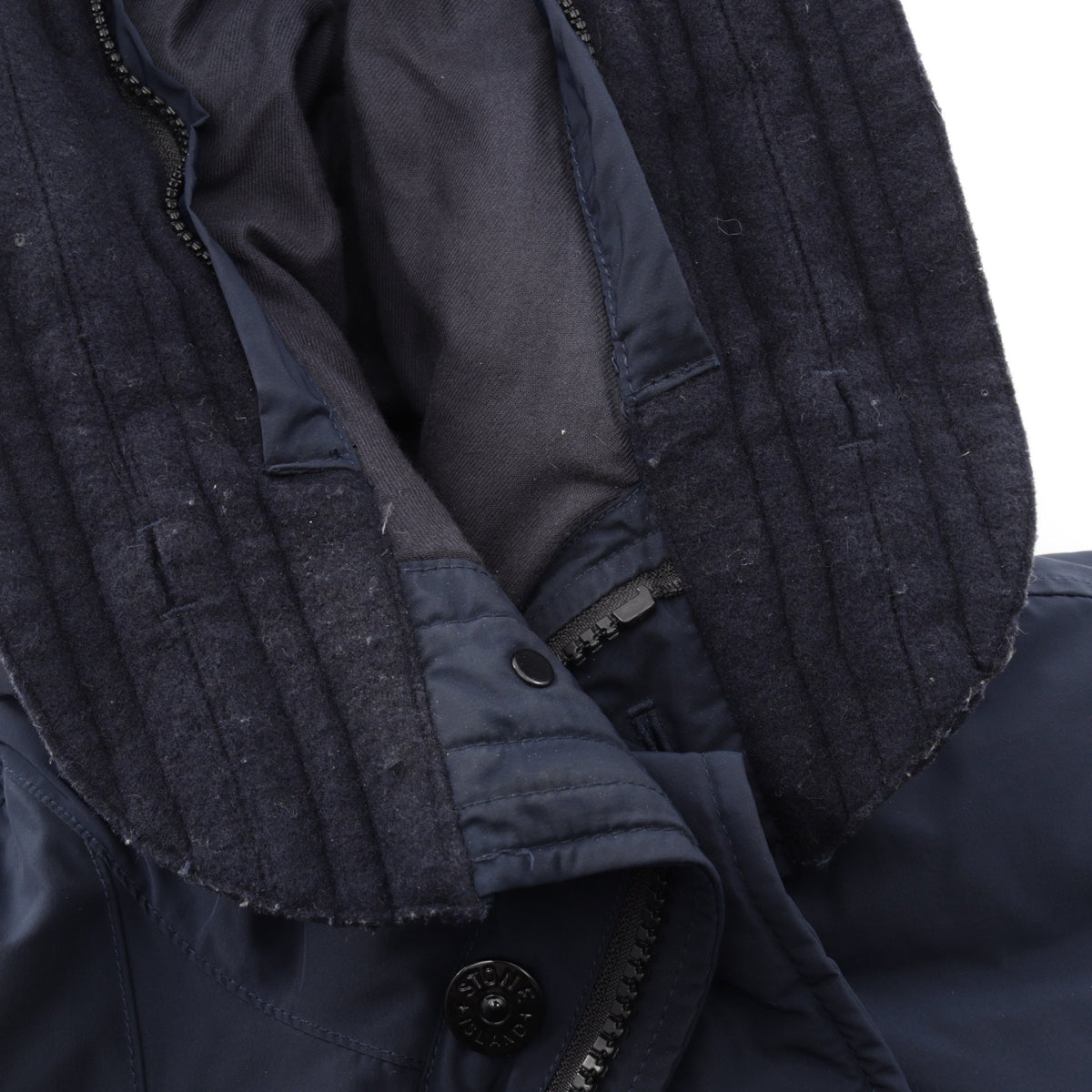 MICRO REPS フード付き ダウンジャケット ナイロン ネイビー ストーンアイランド アウター Stone Island