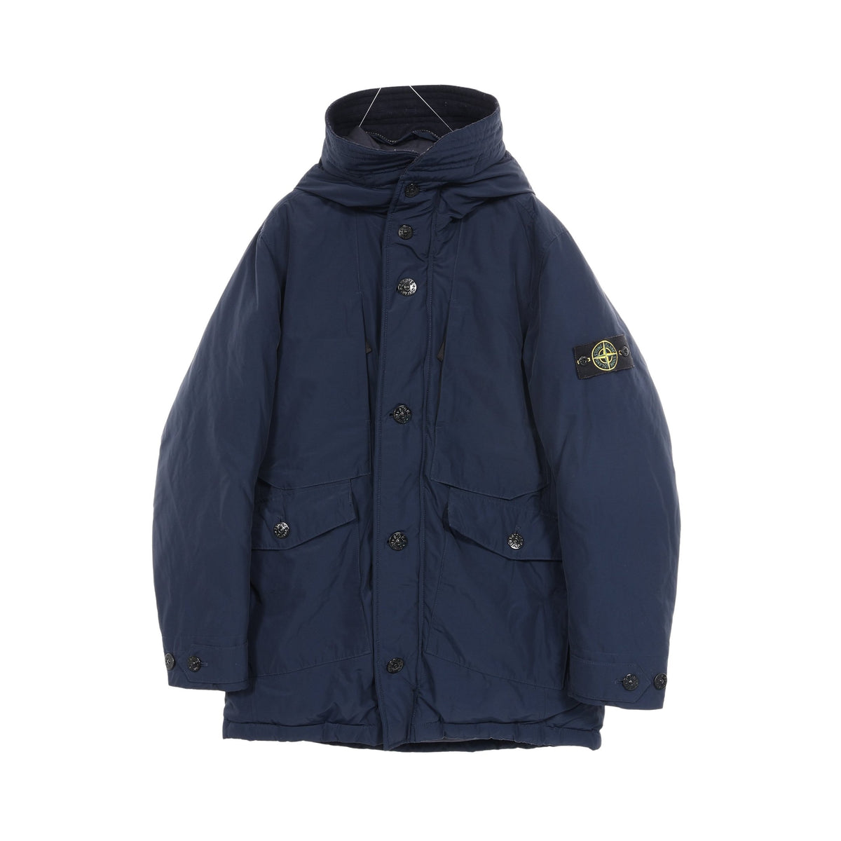 MICRO REPS フード付き ダウンジャケット ナイロン ネイビー ストーンアイランド アウター Stone Island