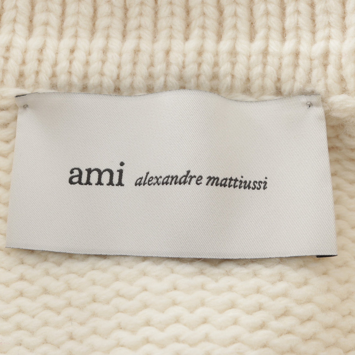 ハートロゴ カーディガン ウール ホワイト レッド アミアレクサンドルマテュッシ トップス AMI Alexandre Mattiussi