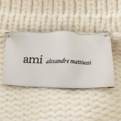 ハートロゴ カーディガン ウール ホワイト レッド アミアレクサンドルマテュッシ トップス AMI Alexandre Mattiussi