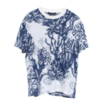 グラフィックモノグラム クルーネック 半袖Tシャツ コットン ブルー ルイヴィトン