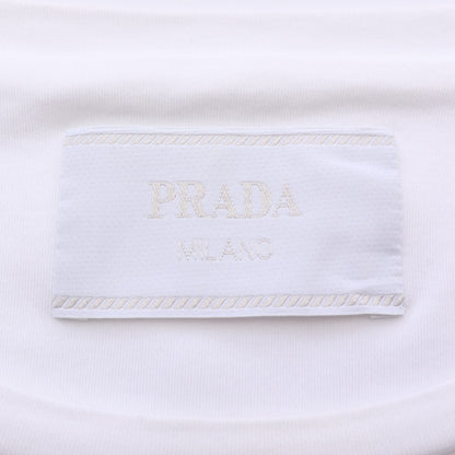 トライアングルロゴ 半袖Tシャツ コットン ホワイト プラダ トップス PRADA