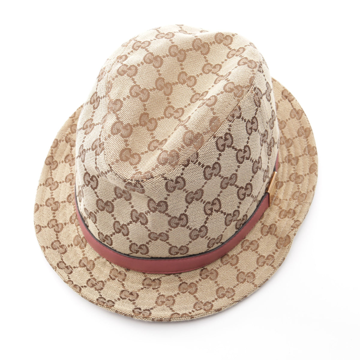 GGキャンバス ハット コットン レザー ベージュ ダスティピンク グッチ 財布・小物 GUCCI
