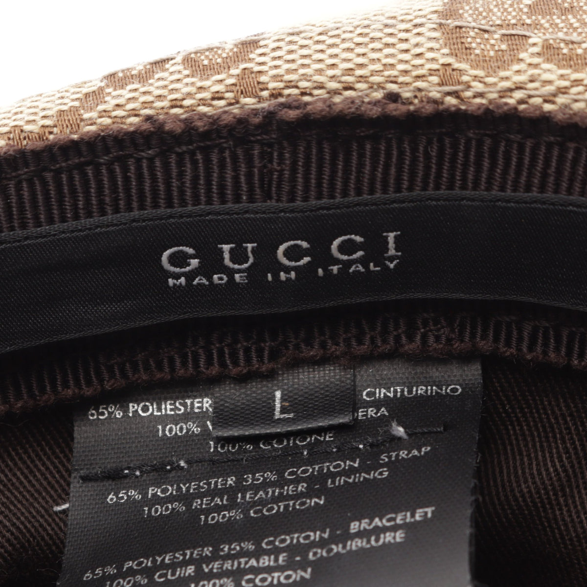 GGキャンバス ハット コットン レザー ベージュ ダスティピンク グッチ 財布・小物 GUCCI
