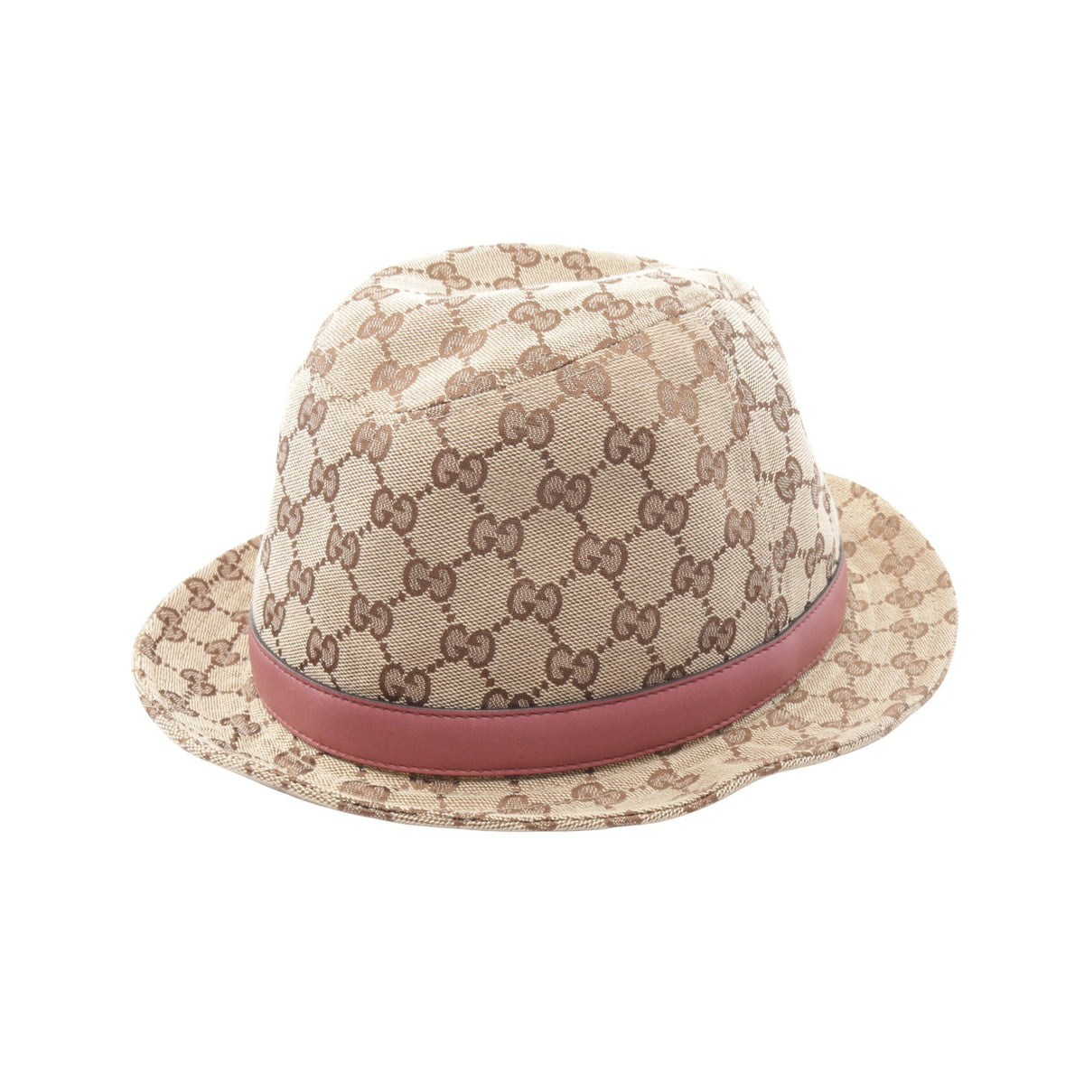 GGキャンバス ハット コットン レザー ベージュ ダスティピンク グッチ 財布・小物 GUCCI