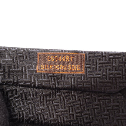 Hロゴ 総柄 ネクタイ シルク ブラック エルメス 財布・小物 HERMES