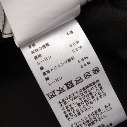 セリエボタン バケット ハット レザー ブラック エルメス