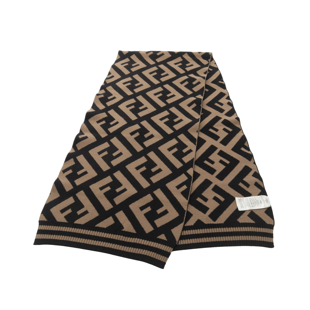 ズッカ マフラー ウール レーヨン ブラウン ブラック フェンディ 財布・小物 FENDI