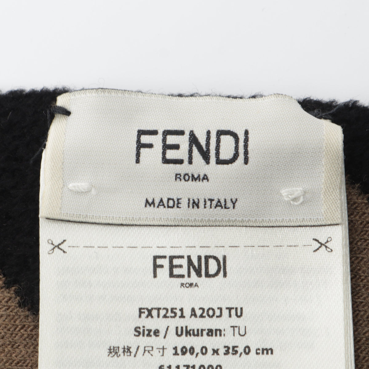 ズッカ マフラー ウール レーヨン ブラウン ブラック フェンディ 財布・小物 FENDI