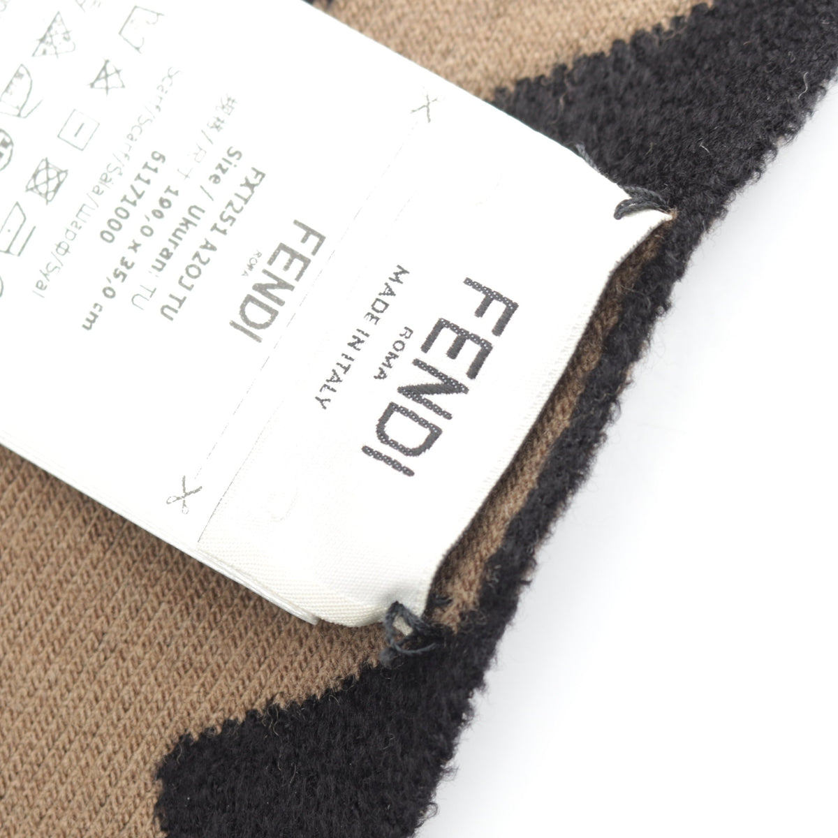 ズッカ マフラー ウール レーヨン ブラウン ブラック フェンディ 財布・小物 FENDI