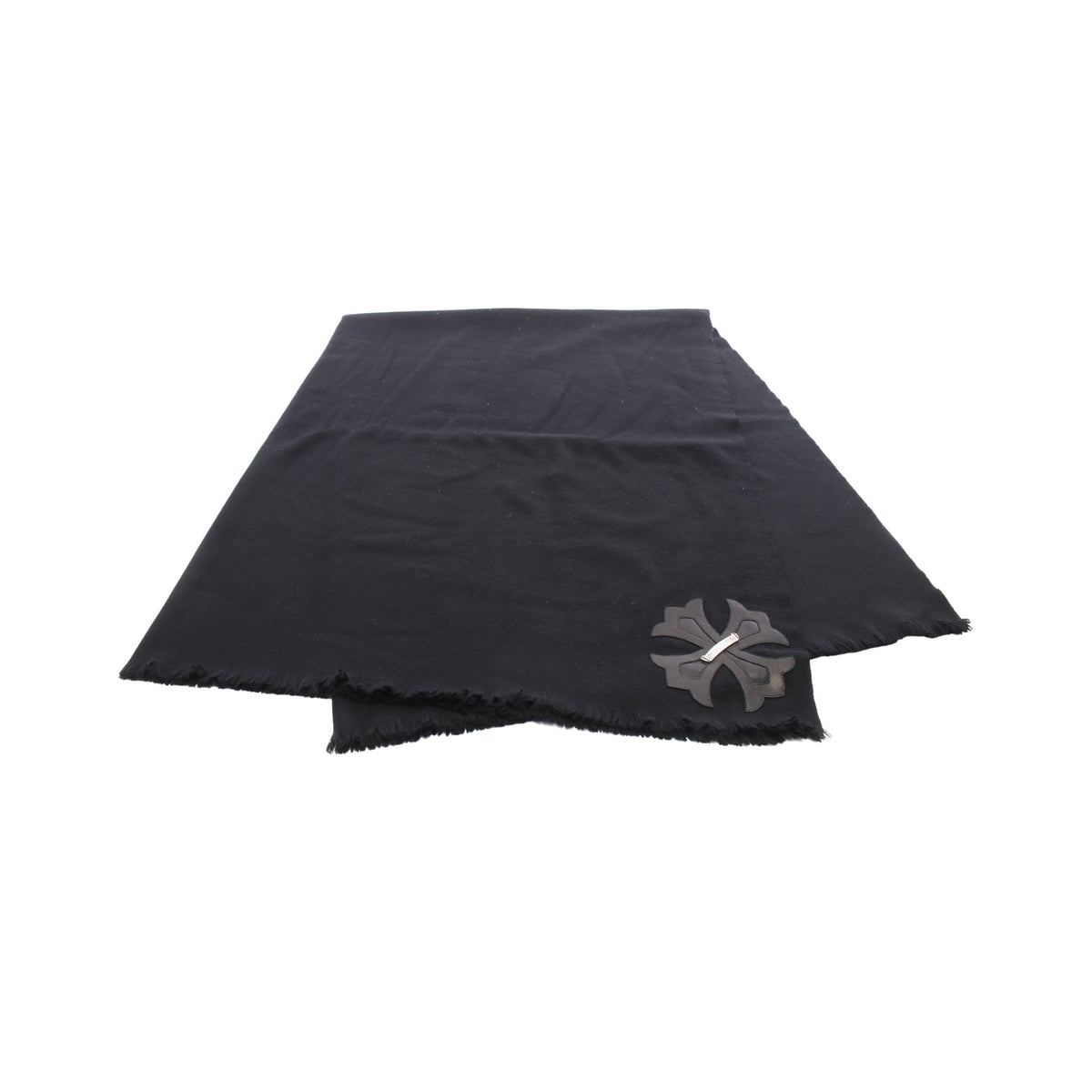 WHO'S SLEEPING NXT TO ME CHクロス パッチ ブランケット カシミヤ レザー ブラック クロムハーツ