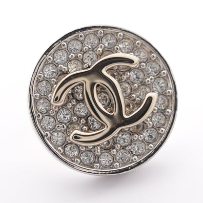 ココマーク サークル ピアス ラインストーン シルバー クリア B26P シャネル アクセサリー CHANEL