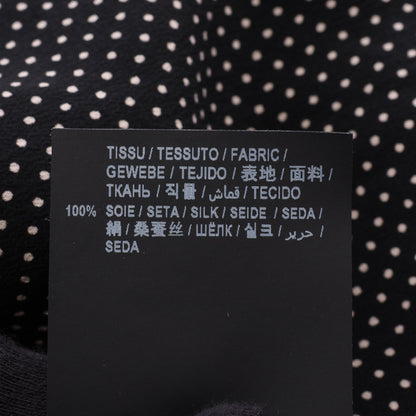 ドット柄 長袖 シャツ シルク ブラック サンローランパリ
