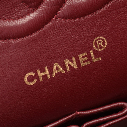 マトラッセ Wフラップ Wチェーンショルダーバッグ ラムスキン ブラック ゴールド金具 シャネル