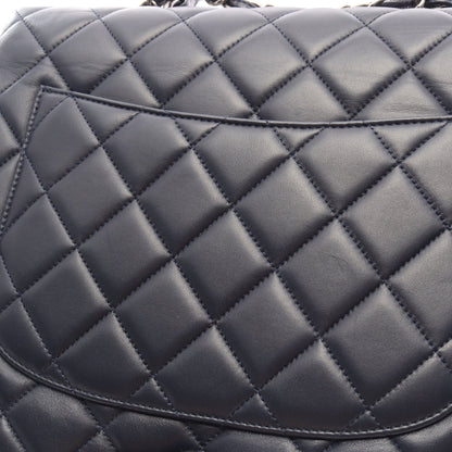 トレンディCC トップハンドル アンティークシルバー金具 2WAY チェーンショルダーバッグ ラムスキン ダークネイビー シャネル
