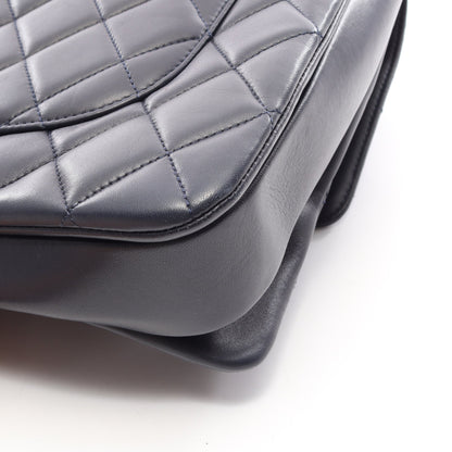 トレンディCC トップハンドル アンティークシルバー金具 2WAY チェーンショルダーバッグ ラムスキン ダークネイビー シャネル
