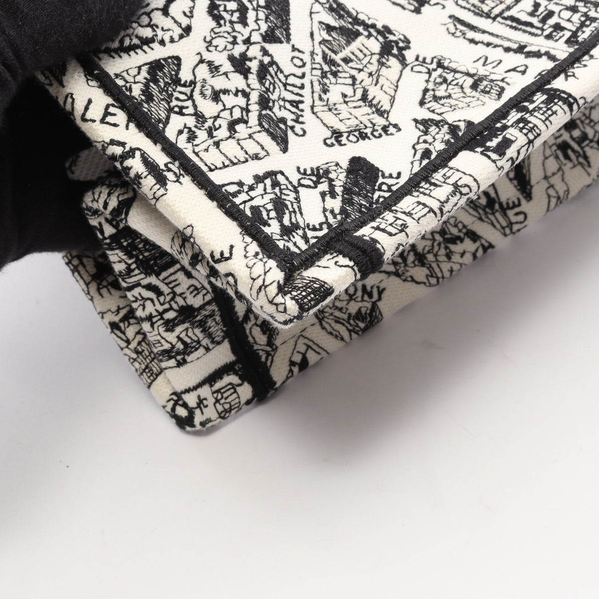 BOOK TOTE ブックトート ミディアム PLAN DE PARIS ハンドバッグ トートバッグ キャンバス ホワイト ブラック クリスチャンディオール