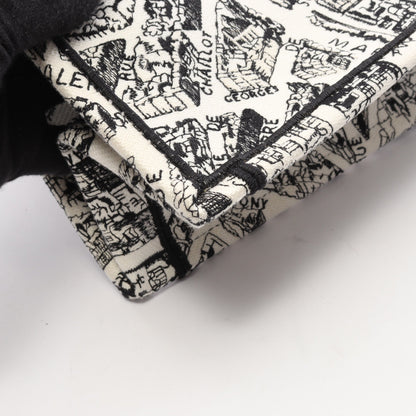 BOOK TOTE ブックトート ミディアム PLAN DE PARIS ハンドバッグ トートバッグ キャンバス ホワイト ブラック クリスチャンディオール