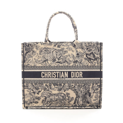 BOOK TOTE ブックトート ラージ トワルドゥジュイ ハンドバッグ トートバッグ キャンバス レザー ベージュ ネイビー クリスチャンディオール