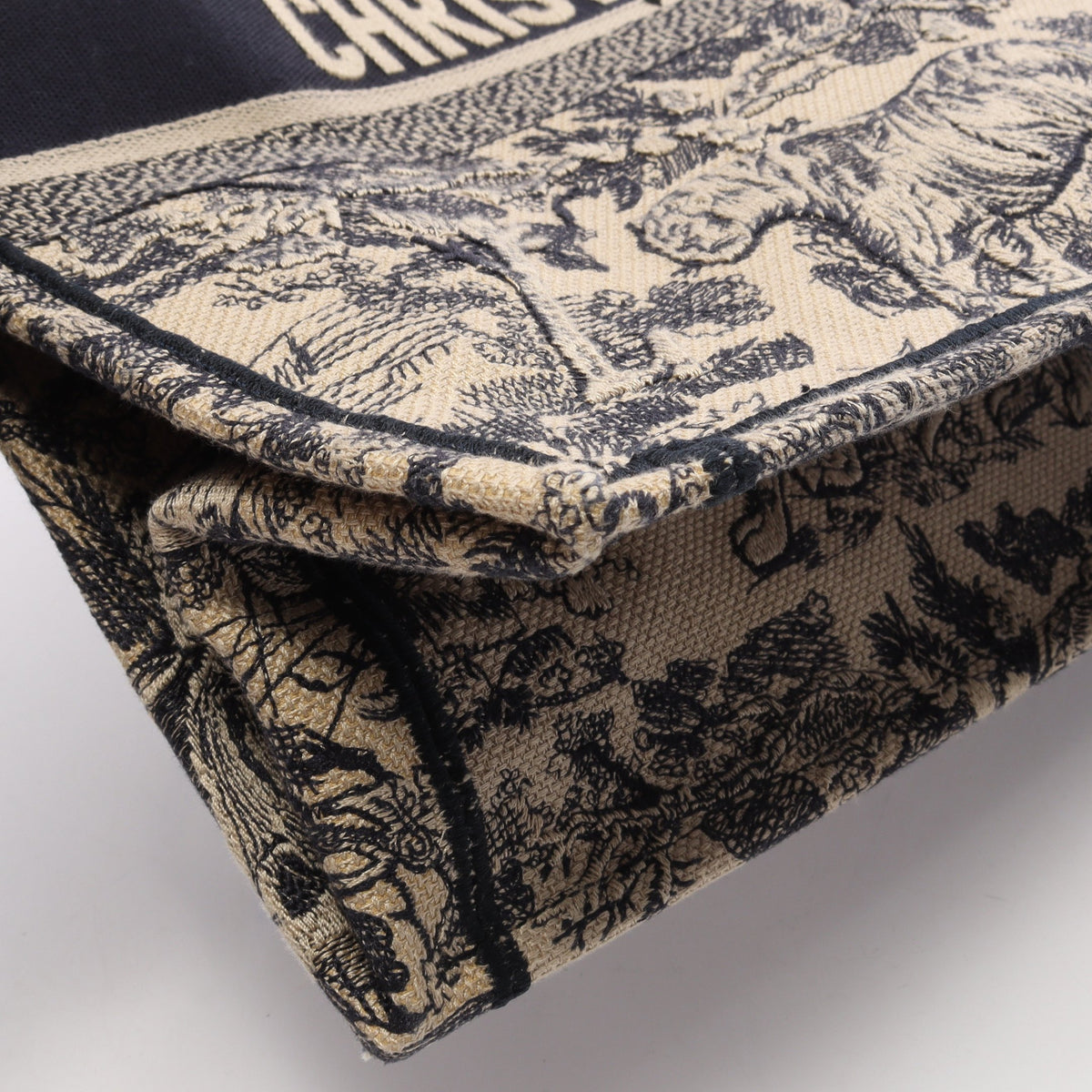 BOOK TOTE ブックトート ラージ トワルドゥジュイ ハンドバッグ トートバッグ キャンバス レザー ベージュ ネイビー クリスチャンディオール