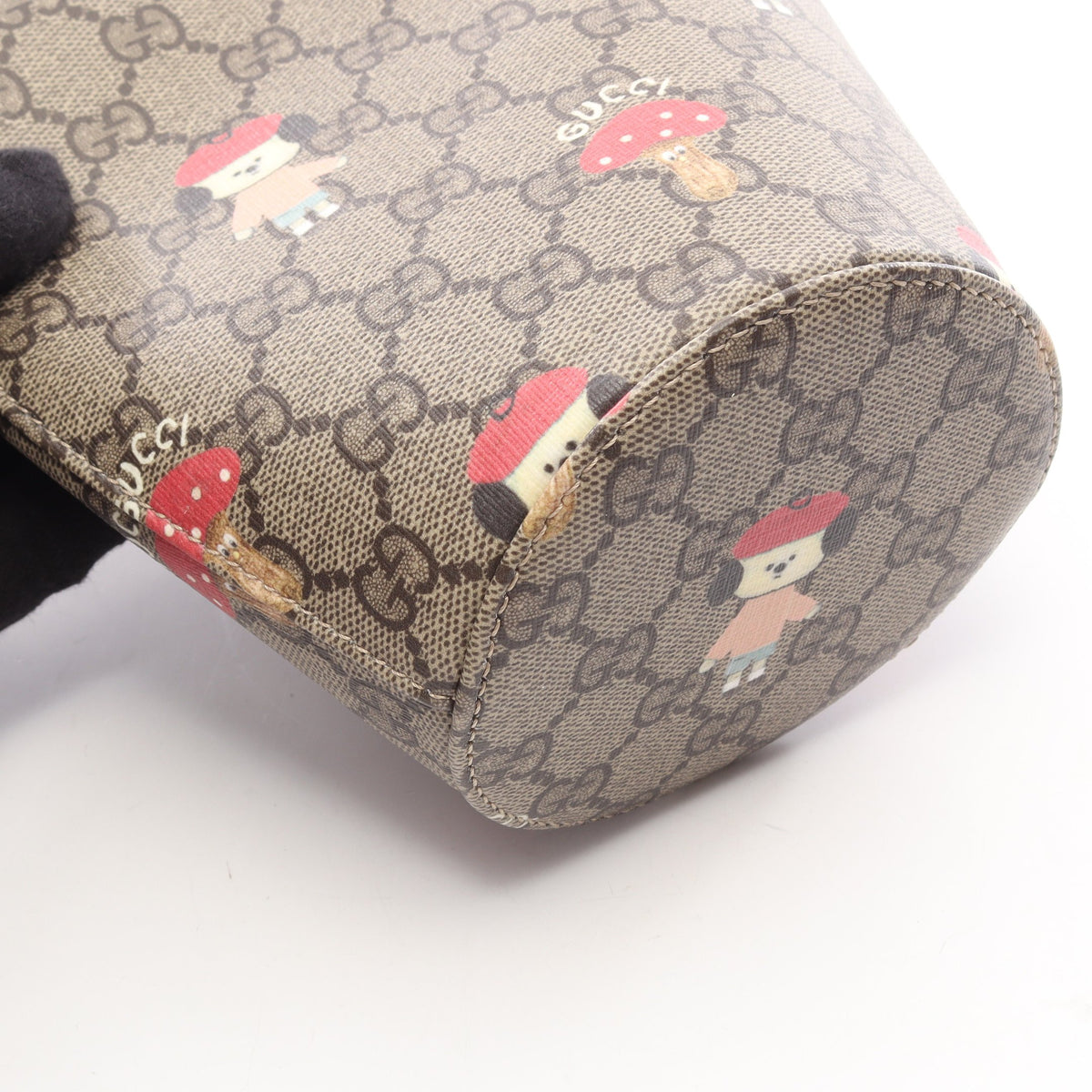 GUCCI × キム スンヨン チルドレンズ バケットバッグ キッズ ハンドバッグ PVC レザー グレーベージュ レッド マルチカラー グッチ
