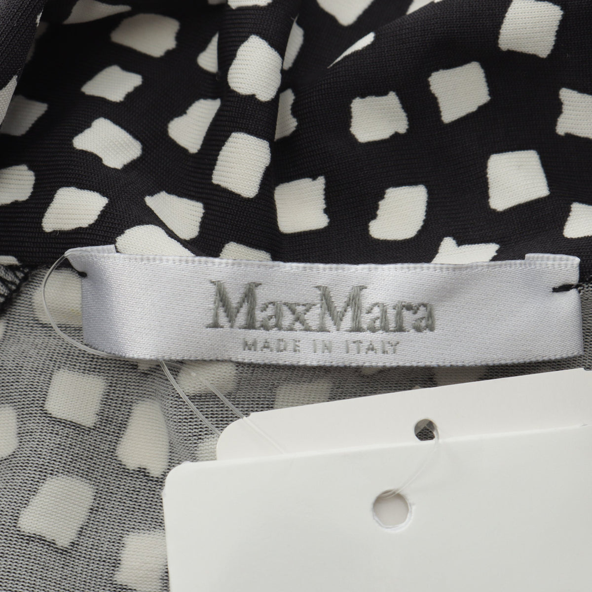 総柄 ボウタイ付き 半袖 ブラウス レーヨン ブラック マックスマーラ トップス Max Mara