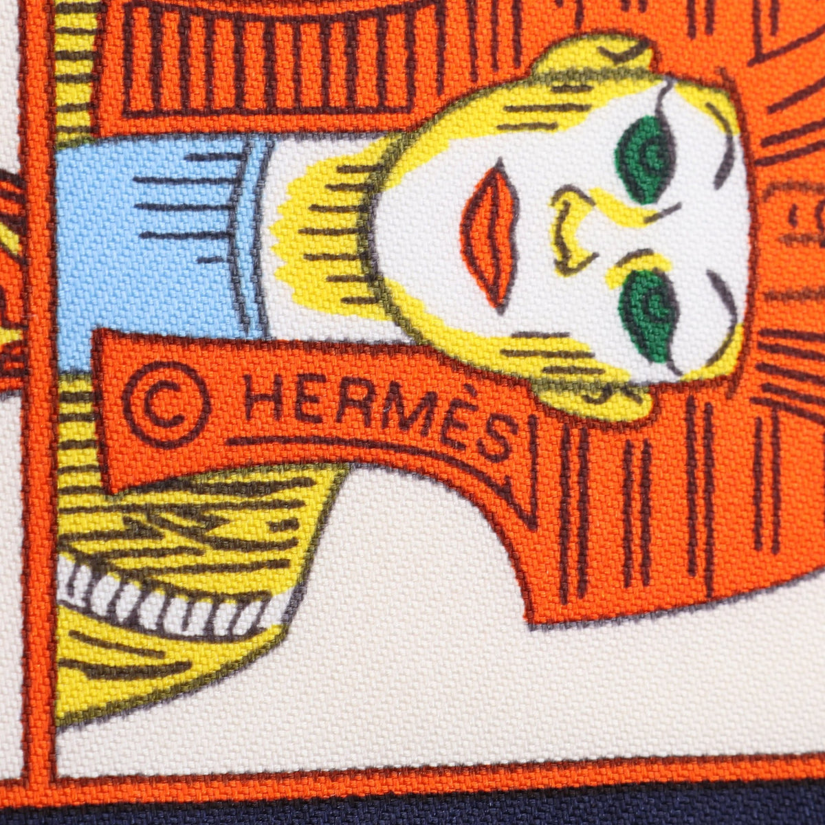 カレ45 HERMES DRESS CODE スカーフ シルク ネイビー オフホワイト マルチカラー エルメス