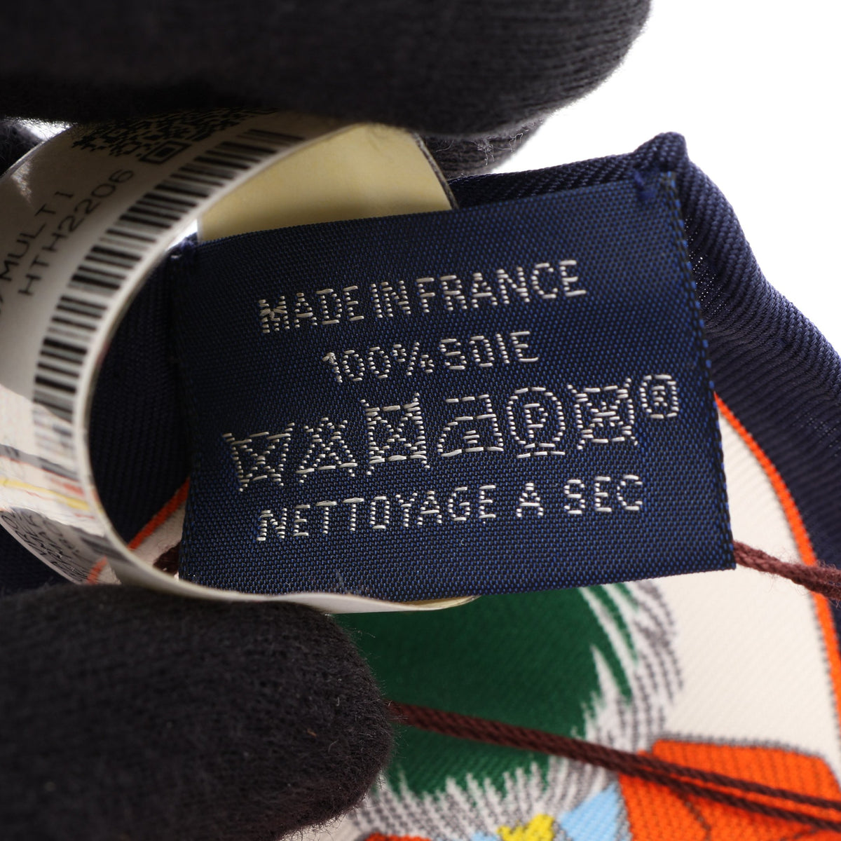 カレ45 HERMES DRESS CODE スカーフ シルク ネイビー オフホワイト マルチカラー エルメス